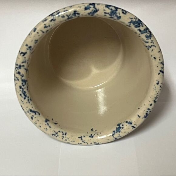 Casey Pottery Marshall, TX Blue Spongeware Crock 4.5" H - Picture 8 of 8